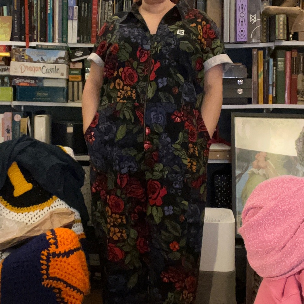 Lucy & Yak Ragan Jumpsuit Maria Floral UK24/US20 Organic Cotton